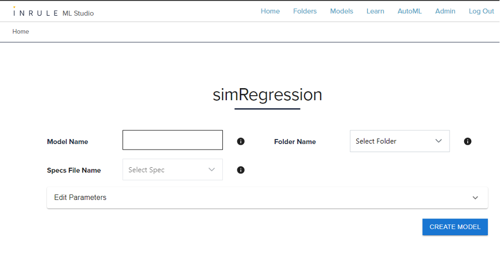 Default simRegression model creation page.png