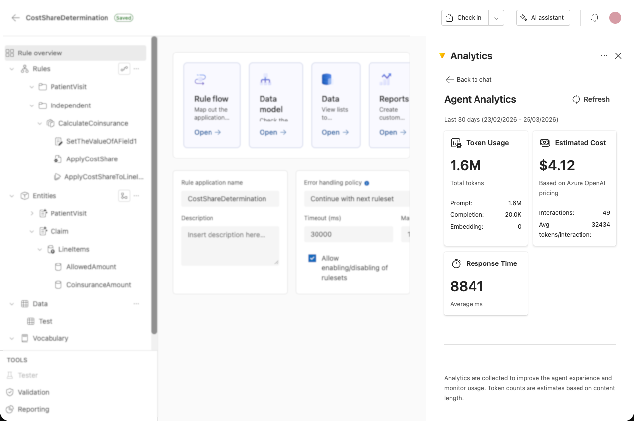 Screenshot showing Agent Analytics