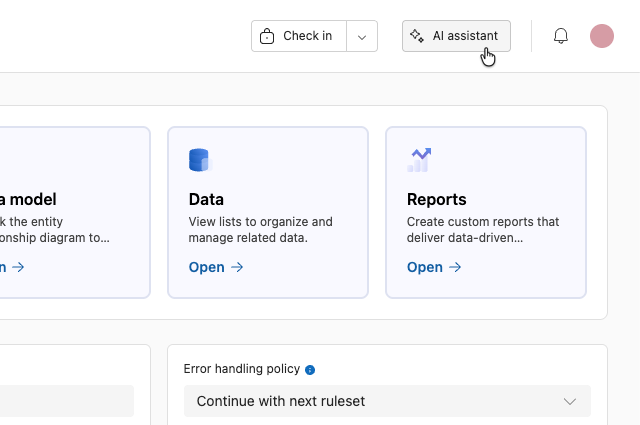 Screenshot showing mouse hovering over AI assistant button