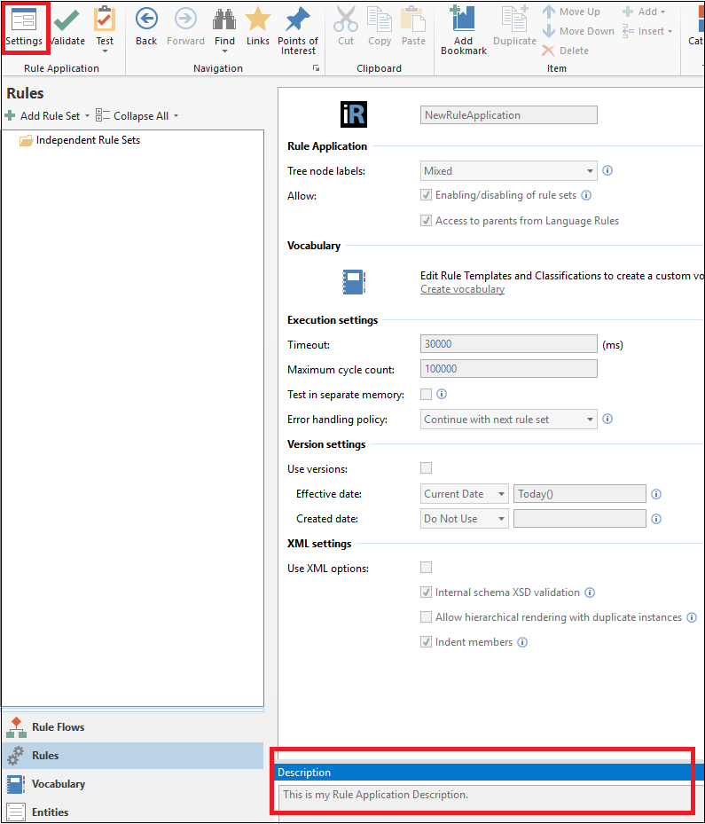 Maintain Catalog rule application list