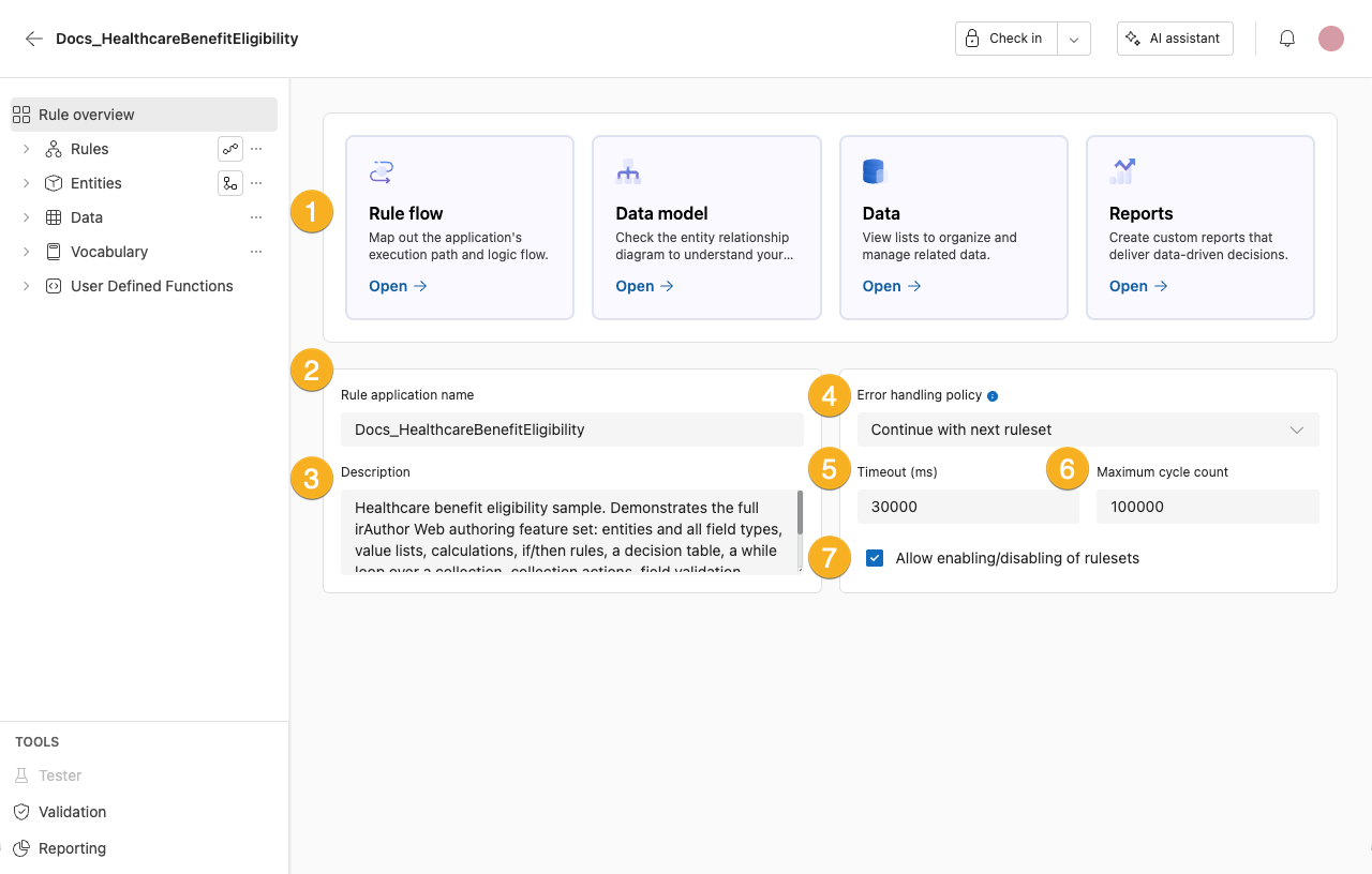 Screenshot showing the Rule Overview